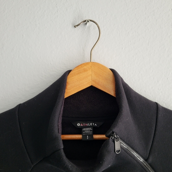 Athleta Cozy Karma Asym Black Asymmetrical Zip Pullover Sweater. - Picture 4 of 10